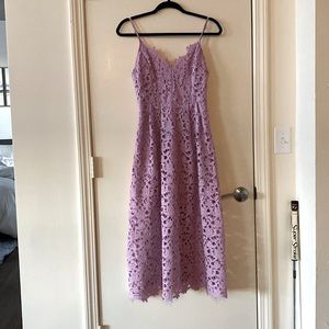 ASTR the label, purple midi dress, floral embroidery